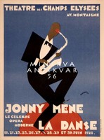 Art deco jazz festival concert music musician saxophone tuxedo man vintage advertising poster reprint