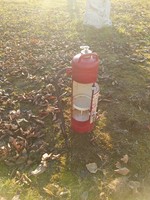 Offering a perfect Christmas gift from a fire extinguisher