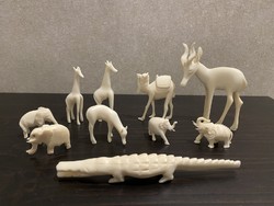 Carved bone animal collection