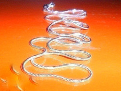 Tömör- Erős Kígyó mint. Jelzett 925-ös Töltött Ezüst Nyaklánc 46 cm - 50 cm és 55 cm