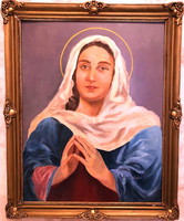 NÉMETH Lajos (1860-) "Imádkozó Szűz Mária" szép Blode keretben
