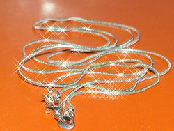 Solid-strong double-stranded snake like. Marked 925 stuffed silver necklace 45 cm