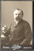 Újpesti keményhátú fotó ~1900 , nagy méretű, Selley Károly fotója (T1/2)