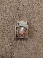 Monte carlo lighter with swivel roulette wheel, unfortunately with rust stains