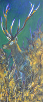 Garti goór imre: deer (acrylic wood fiber 70x33 cm)