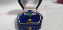 Smaragd - Gyémánt - Arany Gyűrű