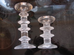 2 pcs iittala finnish festivo ice glass crystal candlestick timo sarpaneva