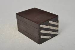 Art Deco három tálcás asztali cigeratta tartó, bakelitből.