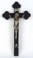 1G849 old wooden crucifix cross 33.5 Cm
