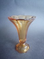 Old amber yellow glass vase - ep