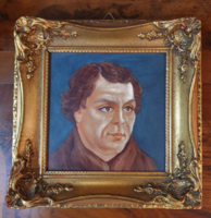 "Luther Márton"  portré festmény  - szép keretben