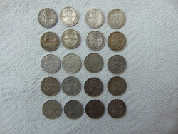Anglia 20 darab ezüst 3 pence LOT ! 925-ös ezüst