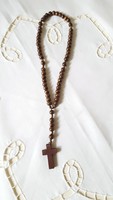 Short wooden rosary with reader