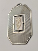 Ezüst medál kagylóval Madonna a kisdeddel 6.5 cm