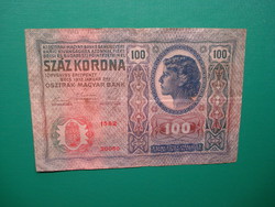 100 korona 1912 felülbélyegzés nélkül!