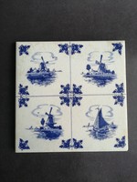 Retro Dutch blue white mill and fisherman decorated tiles, decorative tiles - ep