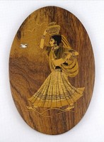 1G905 Indian marquetry mural