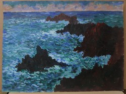 Impresszionista festmény Claude Monet reprodukció (?) 36x48 cm