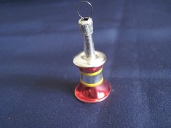 Old glass Christmas tree ornament miniature bell bell 4 x 2 cm