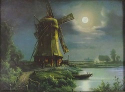 1G934 worpsweder windmill color framed print 21.5 X 28 cm