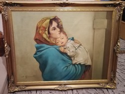 Mária a kis Jézussal olajfestmény 80 x 60 cm