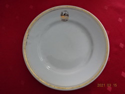 Zsolnay porcelán süteményes tányér, Nádor felirattal, átmérője 18 cm.