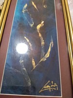 Signed image painted on silk