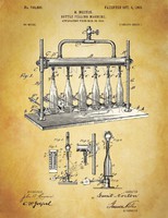 Old antique bottling equipment patent drawing norton 1903 grape winery wine winery decoration