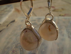 Set of biwa pearl large craft earrings
