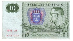 10 kronor korona 1988 Svédország 2.