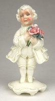 1G993 Antik ENS porcelán kisfiú rózsacsokorral 13 cm
