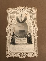 Gyűjtőknek !Francia Párizsban nyomtatott  áttört csipkés   szentkép , imakönyv jelölő litográfia