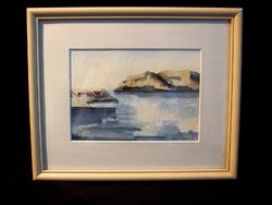 Göran dalgren with signature watercolor 20 x 14 cm + frame