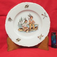 Old count thun native kid pattern porcelain plate. 21.5 Cm.