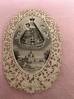 Áttört csodálatos St.  Maria Zell  litográfiai nyomattal Wien imakönyvi jelölő emléklap