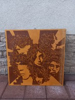 Extrém ritka, fából készült kép az Omega együttesről_1968-71 időszak