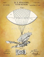 Old winged flying structure 2 1889 spalding invention patent drawing flight story, da vinci