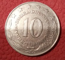 10 Dinars from Yugoslavia in 1978