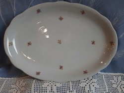 Zsolnay small serving / roasting bowl with small flower pattern and shield seal