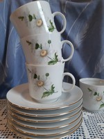 Plain daisy mocha cups with saucer for replacement