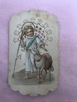 Holy image, prayer book memorial card with pierced lacy maria-zell