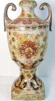Huge antique vase with beautiful satsuma