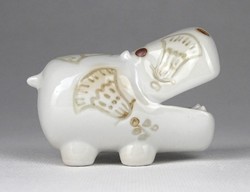 1H070 autumn tailor's anthony: aquincum aquazur porcelain hippo figure