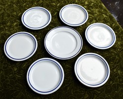 Alföldi retro kék csíkos porcelán tányér , kis tányér 17 , 19.5 cm