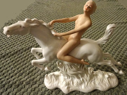 Wallendorf equestrian amazon porcelain figurine