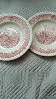 Angol stílusú pink tányér parban
