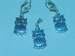 Owl earrings and pendant Tibetan silver jewelry set 1. No.