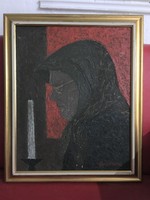 Painting of the great ira of Kováts (1921-2008), devotional, 50x40 cm