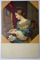 Antik Stengel képeslap  Szent Cecilia