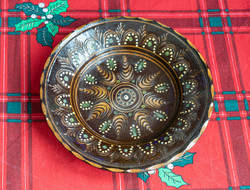 István Teimel - old mine - folk ceramic plate, wall plate